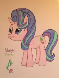 Size: 1024x1365 | Tagged: artist:infernapelover, confused, derpibooru import, safe, solo, starlight glimmer, traditional art