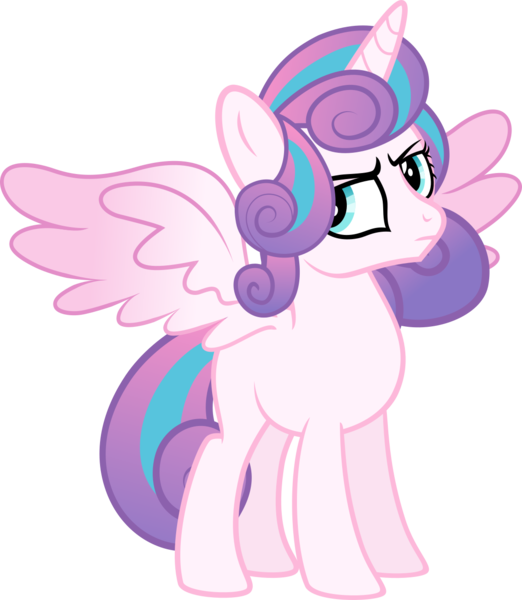 Size: 1208x1387 | Tagged: safe, artist:lightningbolt, derpibooru import, princess flurry heart, alicorn, pony, .svg available, annoyed, blank flank, female, frown, glare, grumpy, hair over one eye, indifferent, looking at you, older, princess emo heart, simple background, solo, spread wings, svg, teenage flurry heart, teenager, transparent background, vector