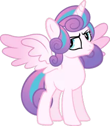 Size: 1208x1387 | Tagged: safe, artist:lightningbolt, derpibooru import, princess flurry heart, alicorn, pony, .svg available, annoyed, blank flank, female, frown, glare, grumpy, hair over one eye, indifferent, looking at you, older, princess emo heart, simple background, solo, spread wings, svg, teenage flurry heart, teenager, transparent background, vector