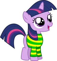 Size: 2309x2501 | Tagged: safe, derpibooru import, edit, screencap, twilight sparkle, asriel dreemurr, clothes, female, filly, shirt, simple background, solo, transparent background, undertale