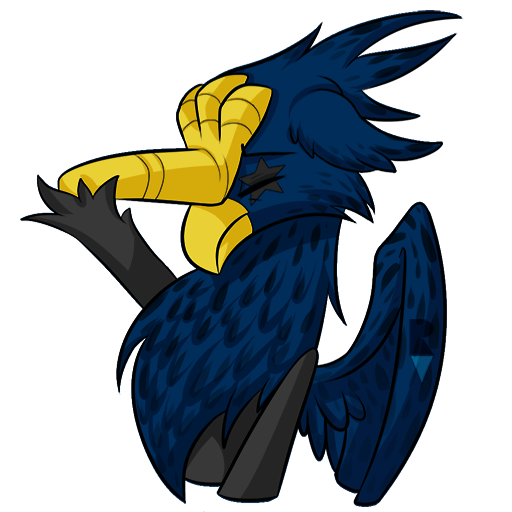 Size: 512x512 | Tagged: safe, artist:allocen, derpibooru import, oc, oc:eid, unofficial characters only, gryphon, eared griffon, eyes closed, faceclaw, facepalm, floppy ears, fluffy, griffon oc, male, simple background, solo, telegram sticker, transparent background, wings