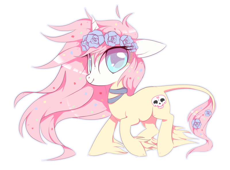 Size: 2826x2099 | Tagged: safe, artist:sorasku, derpibooru import, oc, oc:sugar skull, unofficial characters only, pony, unicorn, colored pupils, female, floral head wreath, flower, high res, mare, simple background, skull, solo, transparent background, unshorn fetlocks