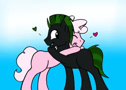 Size: 1684x1210 | Tagged: safe, artist:timidwithapen, derpibooru import, oc, oc:cyrax, oc:drawalot, unofficial characters only, earth pony, pony, unicorn, gay, heart, hug, male