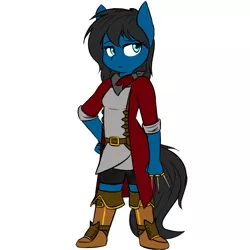 Size: 960x960 | Tagged: safe, artist:rice, derpibooru import, oc, oc:blue pone, unofficial characters only, anthro, earth pony, plantigrade anthro, anthro oc, solo