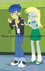 Size: 600x949 | Tagged: safe, artist:lizahz, derpibooru import, edit, edited screencap, screencap, derpy hooves, flash sentry, equestria girls, friendship games, crack shipping, cropped, derpsentry, male, shipping, straight