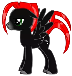 Size: 1419x1487 | Tagged: safe, derpibooru import, editor:jdueler11, oc, oc:nimbus quasar, unofficial characters only, pegasus, pony, pony creator, arrow, male, pony maker, red and black oc, simple background, solo, stallion, transparent background