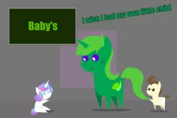 Size: 1024x683 | Tagged: safe, artist:limedreaming, derpibooru import, pound cake, princess flurry heart, oc, oc:lime dream, pony, unicorn, baby, baby pony, female, mare, misspelling, pointy ponies