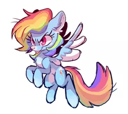 Size: 687x614 | Tagged: safe, artist:miikanism, derpibooru import, rainbow dash, chest fluff, ear fluff, simple background, solo, tongue out, white background