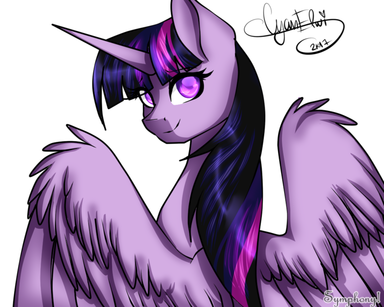 Size: 1000x800 | Tagged: safe, artist:minelvi, artist:xxmissteaxx, derpibooru import, twilight sparkle, twilight sparkle (alicorn), alicorn, pony, collaboration, colored, signature, simple background, solo, transparent background