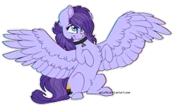 Size: 959x586 | Tagged: safe, artist:gela98, derpibooru import, oc, oc:ddye, unofficial characters only, pegasus, pony, collar, simple background, solo, transparent background