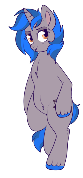 Size: 450x956 | Tagged: safe, artist:lulubell, derpibooru import, oc, oc:homage, unofficial characters only, pony, unicorn, fallout equestria, fanfic, belly button, bipedal, colored hooves, fanfic art, female, fluffy, hooves, horn, mare, open mouth, simple background, smiling, solo, transparent background, upright