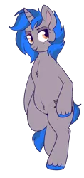 Size: 450x956 | Tagged: safe, artist:lulubell, derpibooru import, oc, oc:homage, unofficial characters only, pony, unicorn, fallout equestria, fanfic, belly button, bipedal, colored hooves, fanfic art, female, fluffy, hooves, horn, mare, open mouth, simple background, smiling, solo, transparent background, upright
