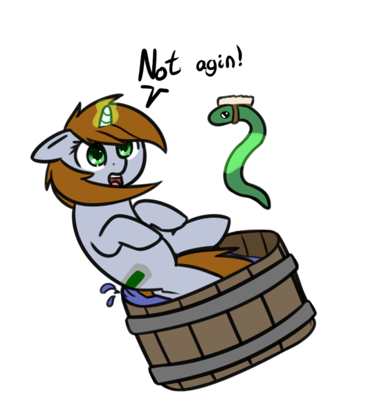 Size: 862x949 | Tagged: safe, artist:neuro, derpibooru import, oc, oc:littlepip, unofficial characters only, pony, snake, unicorn, fallout equestria, fanfic, adorable distress, barrel, brush, comic, cute, danger noodle, fanfic art, female, floppy ears, frown, glowing horn, hooves, horn, jumping, levitation, magic, mare, open mouth, simple background, solo, teeth, telekinesis, transparent background, water, wide eyes