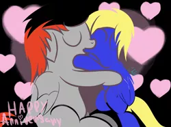 Size: 5379x4000 | Tagged: suggestive, artist:cloufy, derpibooru import, oc, unofficial characters only, pegasus, pony, absurd resolution, couple, kissing