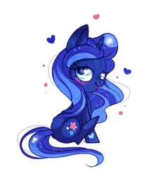 Size: 800x930 | Tagged: safe, artist:ipun, derpibooru import, oc, oc:lil moon, unofficial characters only, pony, unicorn, female, heart, heart eyes, lidded eyes, mare, simple background, sitting, solo, transparent background, wingding eyes