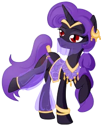 Size: 865x1078 | Tagged: artist needed, safe, derpibooru import, oc, oc:night raven, unofficial characters only, pony, unicorn, saddle arabia, saddle arabian outfit, simple background, solo, veil, white background