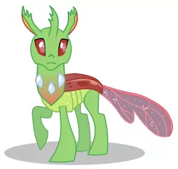 Size: 930x880 | Tagged: artist:watermelon changeling, background changeling, changedling, changeling, derpibooru import, green changeling, ms paint, raised hoof, safe, simple background, solo, to where and back again, white background