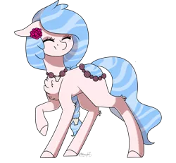 Size: 2107x1947 | Tagged: artist:ohhoneybee, chest fluff, derpibooru import, flower, oc, oc:blue rose, original species, pond pony, safe, solo, unofficial characters only