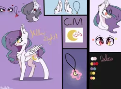 Size: 1093x804 | Tagged: safe, artist:emily-826, derpibooru import, oc, oc:yellow light, unofficial characters only, pegasus, pony, engrish, reference sheet, solo