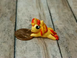 Size: 4608x3456 | Tagged: safe, artist:vivalahill, derpibooru import, sunset shimmer, pony, absurd resolution, chibi, craft, cute, irl, penny, photo, sculpture, solo, traditional art