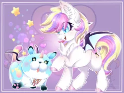 Size: 1600x1200 | Tagged: safe, artist:silent-shadow-wolf, derpibooru import, oc, oc:confectionery bliss, unofficial characters only, bat pony, pony, chest fluff, crossover, dream eater, ear fluff, ear piercing, female, flowbermeow, kingdom hearts, kingdom hearts 3d: dream drop distance, mare, piercing, raised hoof, solo