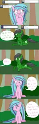 Size: 1280x4000 | Tagged: artist:hummingway, ask-humming-way, derpibooru import, dialogue, forest, oc, oc:feather hummingway, oc:swirly shells, safe, tumblr, tumblr comic, unofficial characters only