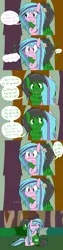 Size: 1280x5066 | Tagged: absurd resolution, artist:hummingway, ask-humming-way, derpibooru import, dialogue, forest, music notes, oc, oc:feather hummingway, oc:swirly shells, safe, tumblr, tumblr comic, unofficial characters only