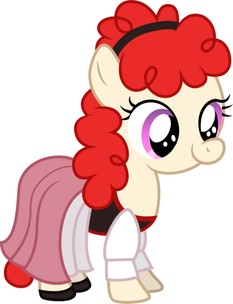 Size: 1001x1307 | Tagged: safe, artist:cloudyglow, derpibooru import, twist, earth pony, pony, clothes, clothes swap, cosplay, costume, crossover, cute, disney, dress, eilonwy, female, filly, foal, simple background, smiling, solo, standing, the black cauldron, transparent background, twistabetes, vector