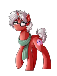 Size: 2700x3600 | Tagged: safe, artist:rubywave32, derpibooru import, oc, unofficial characters only, pony, unicorn, clothes, glasses, high res, hipster, male, raised hoof, scarf, simple background, solo, stallion, transparent background