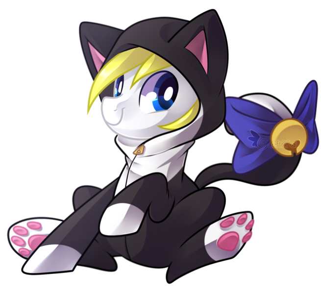 Size: 1376x1260 | Tagged: safe, artist:drawntildawn, derpibooru import, oc, oc:cadent light, unofficial characters only, pony, animal costume, cat costume, clothes, costume, male, simple background, solo, stallion, transparent background, watermark