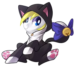 Size: 1376x1260 | Tagged: safe, artist:drawntildawn, derpibooru import, oc, oc:cadent light, unofficial characters only, pony, animal costume, cat costume, clothes, costume, male, simple background, solo, stallion, transparent background, watermark