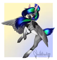 Size: 3165x3300 | Tagged: safe, artist:noodlefreak88, derpibooru import, oc, oc:sora, unofficial characters only, pegasus, pony, art giveaway winner, eye contact, female, looking at you, solo, youtuber