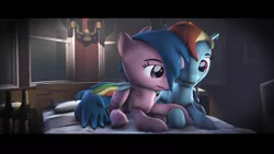 Size: 3840x2160 | Tagged: 3d, artist:luxraystark, bed, candlelight, comic:dash academy, dashfly, derpibooru import, fanfic, fanfic art, female, firefly, g1, g1 to g4, generation leap, hoof hold, lesbian, love, rainbow dash, safe, shipping, smiling, source filmmaker, wine bottle, wine glass