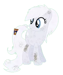 Size: 441x521 | Tagged: safe, artist:kasi-ona, derpibooru import, oc, unofficial characters only, earth pony, original species, pony, book, dust, dust pony, looking back, simple background, smiling, solo, transparent background, trash