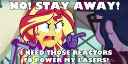 Size: 790x397 | Tagged: safe, derpibooru import, edit, edited screencap, screencap, sci-twi, sunset shimmer, twilight sparkle, equestria girls, friendship games, angry, command and conquer, command and conquer: generals, exploitable meme, general townes, image macro, meme, sunset yells at twilight, zero hour