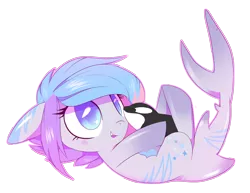Size: 3436x2648 | Tagged: artist:sorasku, blushing, colored pupils, cute, derpibooru import, female, high res, mare, oc, oc:nimune, on back, orca, original species, plushie, safe, shark pony, simple background, solo, transparent background, unofficial characters only