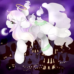 Size: 1024x1024 | Tagged: artist:princesstiramichyuu, candle, derpibooru import, halo, oc, oc:angel wings, original species, safe, scented pony, solo, unofficial characters only