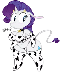 Size: 4115x5000 | Tagged: absurd resolution, anthro, arm hooves, artist:kooner-cz, artist:purple-yoshi-draws, bell, belly button, bikini, blushing, breasts, chubby, cleavage, cow, cowbell, cowkini, cowprint, cow suit, derpibooru import, female, grope, moo, plump, raricow, rarity, solo, solo female, species swap, string bikini, suggestive, swimsuit, thunder thighs, unguligrade anthro, vector, wide hips