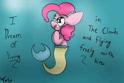 Size: 750x500 | Tagged: artist:sugarcloud12, derpibooru import, mermaid, mermaidized, pinkie pie, safe, singing, solo, species swap, the little mermaid, the little mermare