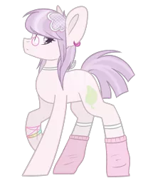 Size: 1197x1440 | Tagged: safe, artist:despotshy, derpibooru import, oc, oc:tea leaf, unofficial characters only, earth pony, pony, clothes, ear piercing, earring, female, glasses, jewelry, mare, piercing, raised hoof, simple background, socks, solo, transparent background