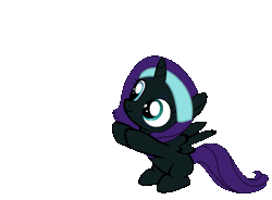 Size: 749x550 | Tagged: safe, artist:sersys, derpibooru import, edit, oc, oc:nyx, unofficial characters only, alicorn, pony, alicorn oc, animated, cute, female, filly, gif, grimdark source, grin, headband, hoofy-kicks, nyxabetes, offscreen character, open mouth, reaching, simple background, smiling, solo, spread wings, talking, transparent background, upsies, wings