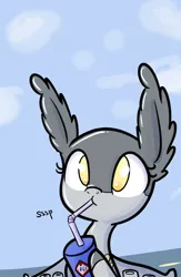 Size: 1248x1920 | Tagged: safe, artist:heir-of-rick, artist:tjpones, derpibooru import, oc, unofficial characters only, original species, plane pony, pony, collaboration, drink, drinking, drinking straw, ear fluff, plane, sipping, solo, straw