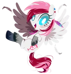 Size: 2401x2497 | Tagged: safe, artist:peachesandcreamated, derpibooru import, oc, oc:rouge swirl, unofficial characters only, pegasus, pony, feather, female, flying, mare, simple background, solo, transparent background