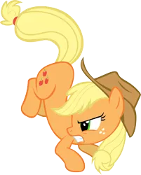 Size: 3262x4058 | Tagged: safe, derpibooru import, applejack, earth pony, pony, absurd resolution, bucking, gritted teeth, simple background, solo, transparent background, vector