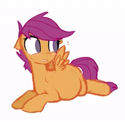 Size: 797x774 | Tagged: artist needed, safe, derpibooru import, scootaloo, pegasus, pony, blushing, pregnant, solo, teen pregnancy, teenager