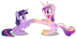 Size: 2000x1019 | Tagged: safe, artist:hendro107, derpibooru import, princess cadance, twilight sparkle, twilight sparkle (alicorn), alicorn, pony, the times they are a changeling, .psd available, cute, simple background, sunshine sunshine, transparent background, vector