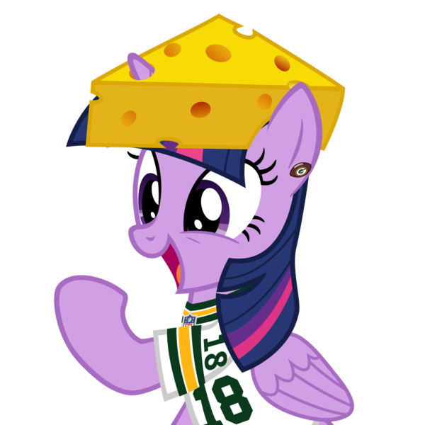 Size: 1000x1000 | Tagged: safe, artist:cheezedoodle96, derpibooru import, twilight sparkle, twilight sparkle (alicorn), alicorn, pony, american football, cheese, cheese hat, cheesehead, cute, ear piercing, earring, female, food, green bay packers, happy, hat, hilarious in hindsight, jewelry, mare, nfl, open mouth, piercing, randall cobb, simple background, sitting, smiling, solo, they're just so cheesy, transparent background, wisconsin