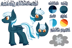 Size: 900x600 | Tagged: safe, artist:timid tracks, derpibooru import, oc, oc:snowy silvercast, unofficial characters only, pegasus, pony, cloud, colored pupils, cutie mark, gradient, gradient eyes, male, reference sheet, solo, stallion, unshorn fetlocks