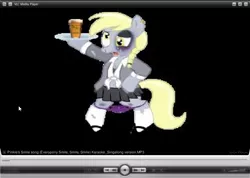 Size: 852x607 | Tagged: artist needed, semi-grimdark, suggestive, derpibooru import, derpy hooves, pegasus, pony, abuse, alcohol, beer, black background, black eye, blonde hair, clothes, crying, derpybuse, ear piercing, earring, edgy, female, jewelry, mare, panties, panties pulled down, piercing, pixelated, ripped shirt, ripped stockings, ripping clothes, screenshots, shoes, simple background, socks, underwear, waitress
