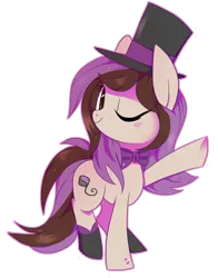 Size: 2568x3273 | Tagged: safe, artist:sorasku, derpibooru import, oc, oc:bowtie, unofficial characters only, earth pony, pony, bowtie, female, hat, high res, mare, simple background, solo, top hat, transparent background